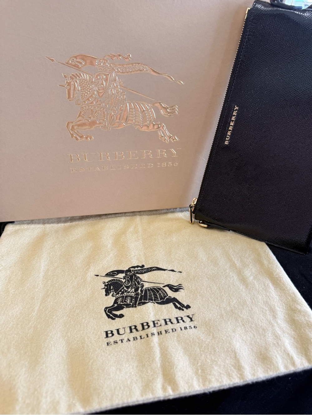 Black grained leather Burberry Peyton crossbody bag